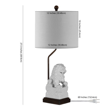 Guardian Lion 27.5" Ceramic Classic Modern LED Table Lamp - JONATHAN Y